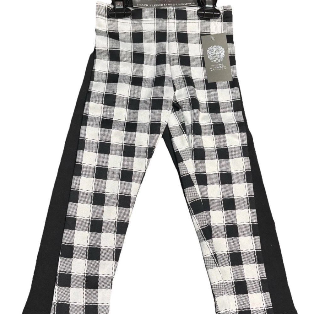 Vince Camuto Black and White Checkered Kids Leggings 2pk.